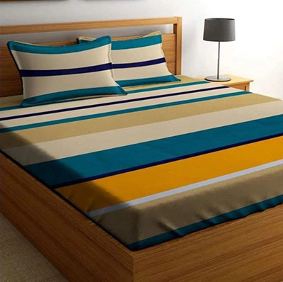 TYLORSTYLE 160 TC Cotton Double Printed Flat Bedsheet(Pack of 1, Multicolor)