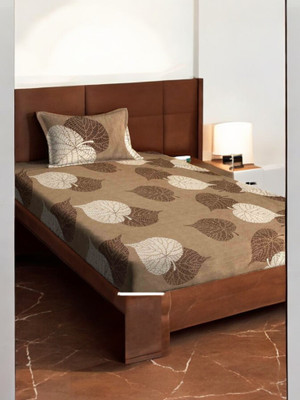 HOMYBEES Cotton Single Fitted (Elastic) 220 TC Abstract Bedsheet(Pack of 1, Multicolor4)