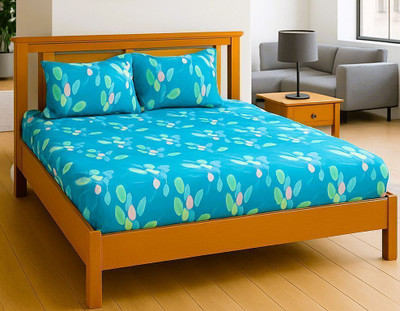 Hss fab Cotton Blend King Fitted (Elastic) 190 TC Abstract Bedsheet(Pack of 1, Multicolor)