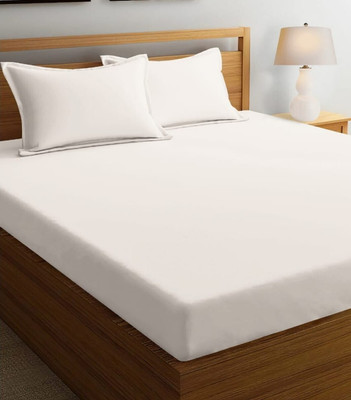 BELVOSTUM 180 TC Microfiber Double Solid Flat Bedsheet(Pack of 1, Beige)