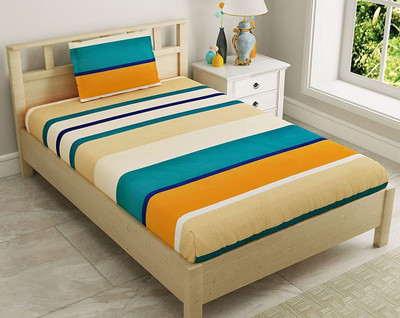Flipkart SmartBuy Microfiber Single Flat 144 TC Printed Bedsheet(Pack of 1, Yellow,Green,Light Brown)