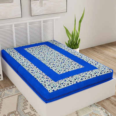 Unique Choice 220 TC Cotton Single Self Design Flat Bedsheet(Pack of 1, Blue)