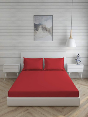 TURIYA Microfiber Queen Flat 220 TC Solid Bedsheet(Pack of 1, Maroon)
