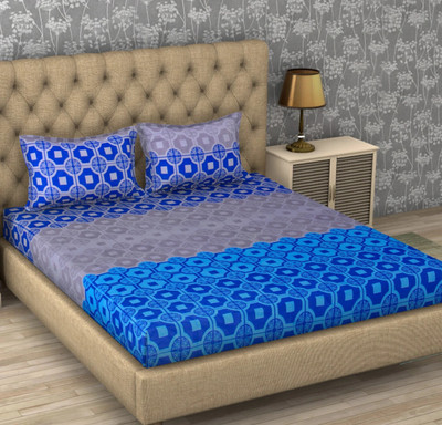 Flipkart SmartBuy Cotton Double Flat 104 TC Printed Bedsheet(Pack of 1, Multicolor 8)