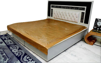 ONLINETRADERS 160 TC Polyester Double Floral Flat Bedsheet(Pack of 1, Gold)