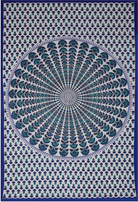 aditya goyal 220 TC Cotton Single Jaipuri Prints Flat Bedsheet(Pack of 1, White)