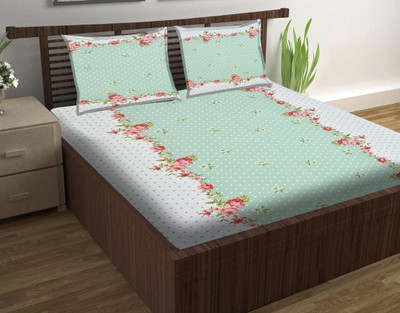 malick Microfiber King Fitted (Elastic) 220 TC Floral Bedsheet(Pack of 1, CHARGER)