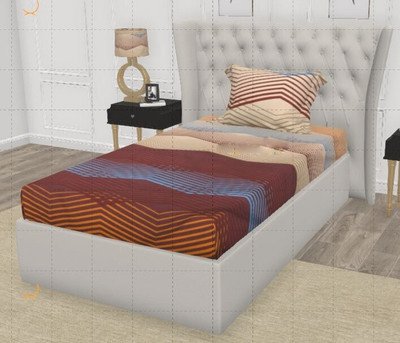 RRC 144 TC Microfiber Single Printed Flat Bedsheet(Pack of 1, Maroon,Blue,White,Brown)