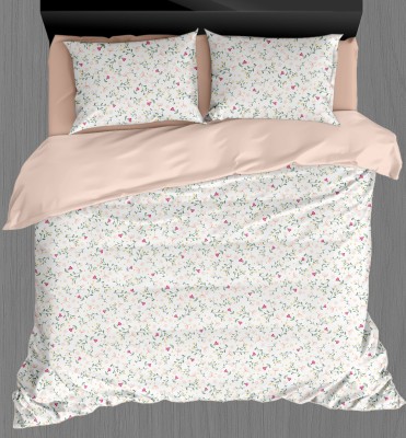 Crest Innovative lives 220 TC Cotton King Floral Flat Bedsheet(Pack of 1, Pink)