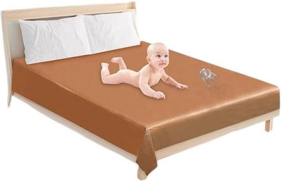 AG Creations 200 TC Polyester Double Solid Flat Bedsheet(Pack of 1, Brown)