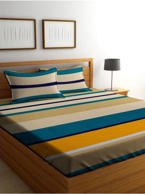 ARDM 204 TC Cotton Double Printed Fitted (Elastic) Bedsheet(Pack of 1, Multicolor3)