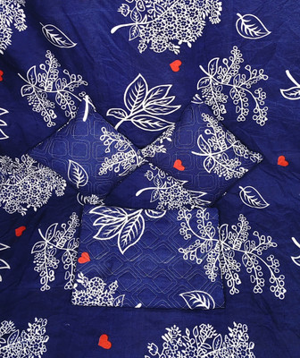 HOMYBEES Cotton Double Flat 280 TC Abstract Bedsheet(Pack of 1, Navy Blue, Yellow, Red)