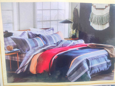RP Enterprises Cotton Double Flat 108 TC Printed 1 Bedsheet with 2 Pillow Covers(Multicolor-7)