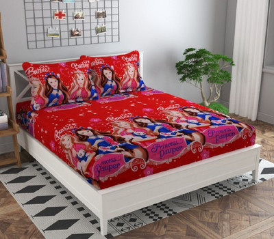 n g products 150 TC Polycotton Double Printed Flat Bedsheet(Pack of 1, Barbie)