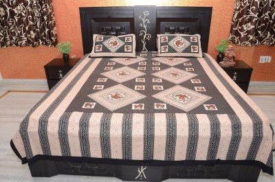 KANDY SHOP Cotton Double Flat 110 TC Jaipuri Prints Bedsheet(Pack of 1, Multicolor)