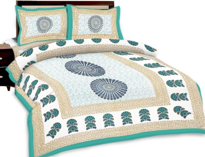 Kismat Collection Cotton King Printed Flat Bedsheet(Pack of 1, Multicolor)