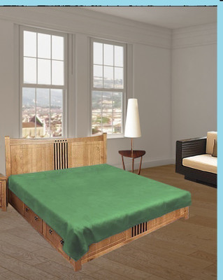 CASA FURNISHING 0 TC Polyester Double Solid Flat Bedsheet(Pack of 1, Green)
