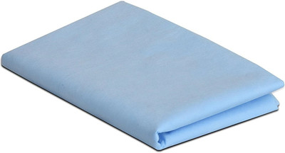 BONA SORT 250 TC Polyester Double Solid Flat Bedsheet(Pack of 1, SKY BLUE, Light Blue)