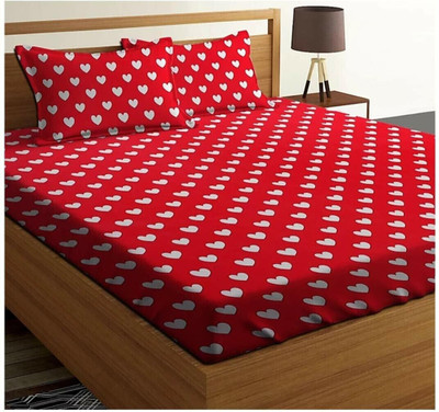 Anika Production Polycotton Double Flat 180 TC Printed Bedsheet(Pack of 1, Multicolor)