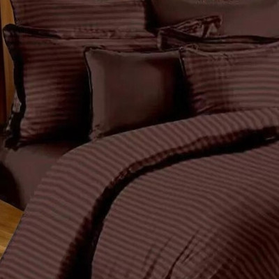 ROOMSTYLE Cotton Single Fitted (Elastic) 210 TC Striped Bedsheet(Pack of 1, Multicolor)