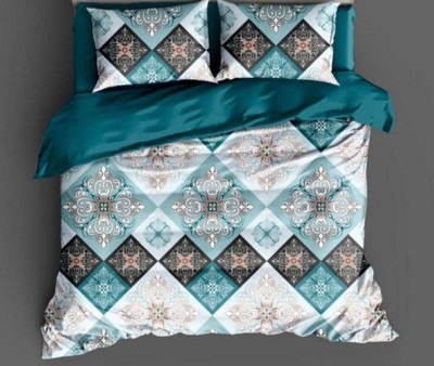 HG TRADERS A Polycotton King Flat 300 TC Printed Bedsheet(Pack of 1, Multi-04)