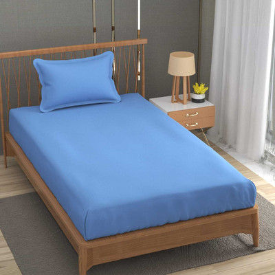 Outlay Home 250 TC Microfiber Single Solid Flat Bedsheet(Pack of 1, Skyblue)