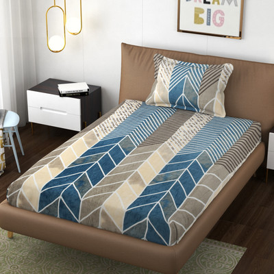 SCHp Woolen, Velvet Single Flat 240 TC Printed Bedsheet(Pack of 1, B_78)