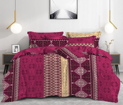 BLOSBOON BEDDINGS 240 TC Polycotton Double Geometric Flat Bedsheet(Pack of 1, Multicolor)