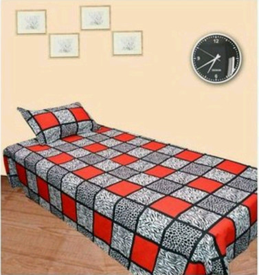 MJJ 180 TC Microfiber Single Solid Flat Bedsheet(Pack of 1, Red)
