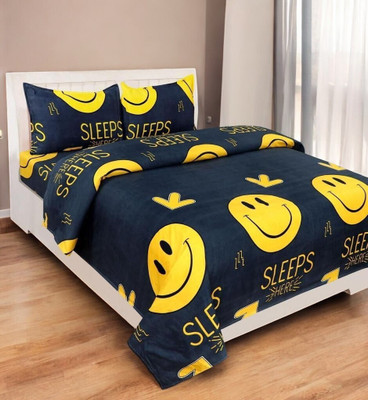 Hazal 180 TC Cotton King 3D Printed Flat Bedsheet(Pack of 1, Multicolor)