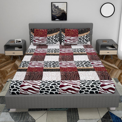 vijay laxmi Collectons 240 TC Polycotton Double Geometric Flat Bedsheet(Pack of 1, Multicolor)