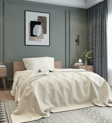 BELVOSTUM 280 TC Microfiber Single Solid Flat Bedsheet(Pack of 1, Dark Beige)