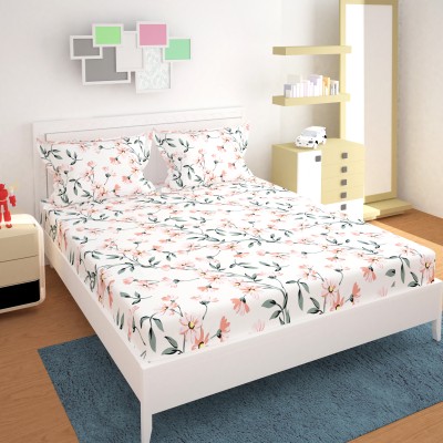 LUMARI 210 TC Cotton Double, Double Floral Flat Bedsheet(Pack of 1, MULTY)