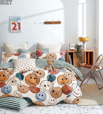 MORADO 210 TC Polycotton Double Cartoon Fitted (Elastic) Bedsheet(Pack of 1, Multicolor)