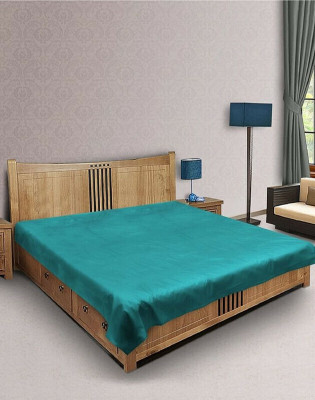 BONA SORT 100 TC Polyester Double Solid Fitted (Elastic) Bedsheet(Pack of 1, Green)