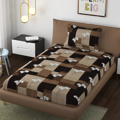 SCHp 320 TC Cotton Single Printed Flat Bedsheet(Pack of 1, B_2)