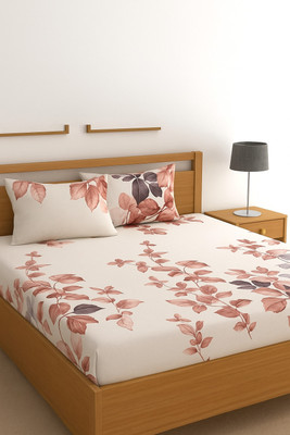 MAYAS COLLECTION Cotton Double Flat 210 TC Floral Bedsheet(Pack of 1, Multicolor)