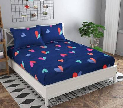 SUKHAURA Microfiber Double Flat 230 TC Printed Bedsheet(Pack of 1, Multicolor)