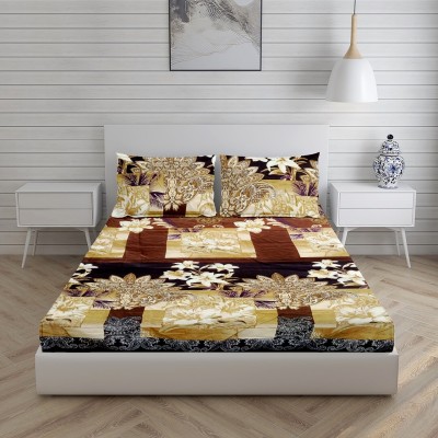 PROZONE 144 TC Polycotton Double Printed Flat Bedsheet(Pack of 1, Design 4)