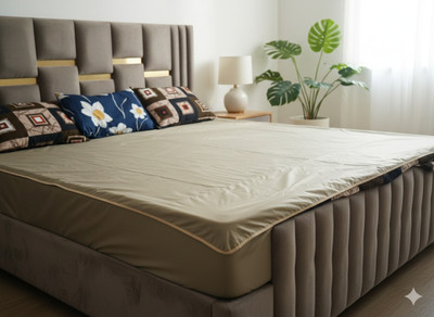 Fusion World Polyester Double Flat 0 TC Solid Bedsheet(Pack of 1, OLIVE)