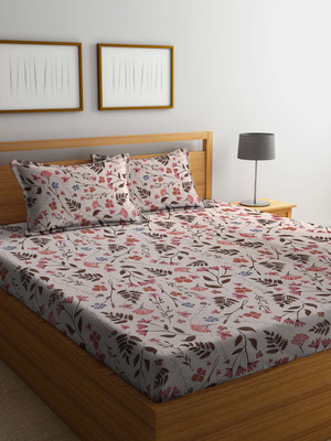 Bombay Dyeing 120 TC Cotton Double Abstract Flat Bedsheet(Pack of 1, Brown)
