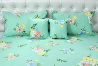 LA MANTTA 250 TC Microfiber Double Floral Flat Bedsheet(Pack of 1, Multicolor)