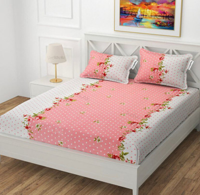 Cozyhaven Cotton King Flat 230 TC Floral Bedsheet(Pack of 1, Multicolor)