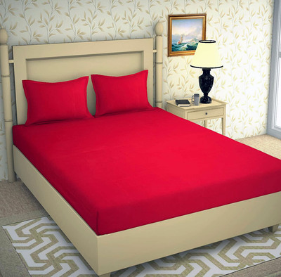 Optra 180 TC Microfiber Single Solid Flat Bedsheet(Pack of 1, Red)