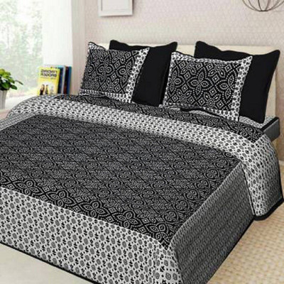 E ELMA 120 TC Cotton Double Printed Flat Bedsheet(Pack of 1, Multicolor)