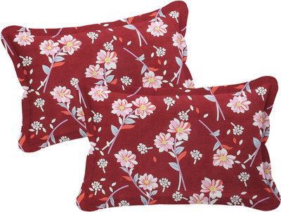 Décor Home Cotton Pillows Cover(41 cm*66 cm, Pack of 2, Maroon)