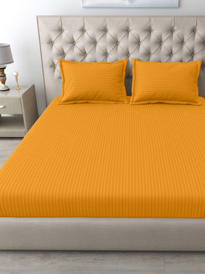 Mafatlal Cotton King Flat 210 TC Solid Bedsheet(Pack of 1, Yellow)
