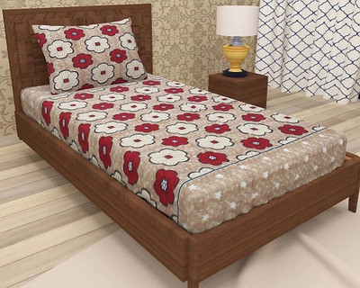 HSR Collection Cotton Single Flat 170 TC Floral Bedsheet(Pack of 1, Multicolor)