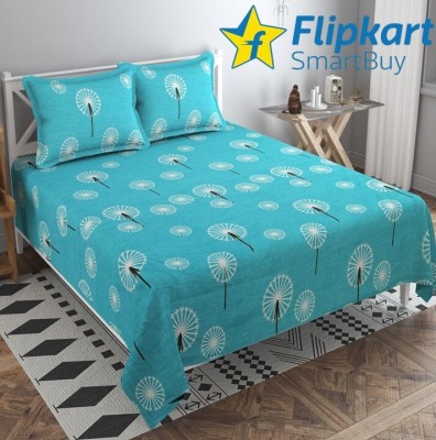Flipkart SmartBuy 220 TC Cotton King Floral Flat Bedsheet(Pack of 1, Firoji)