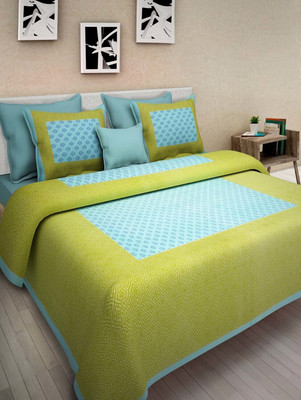 RADHA RANI COLLECTION Cotton Double Flat 110 TC Floral Bedsheet(Pack of 1, Multicolor)